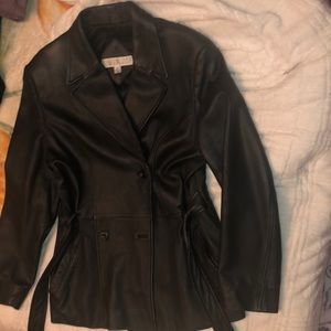 Black leather jacket